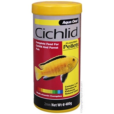 Aqua One Cichlid Pellet Food Floating 480g
