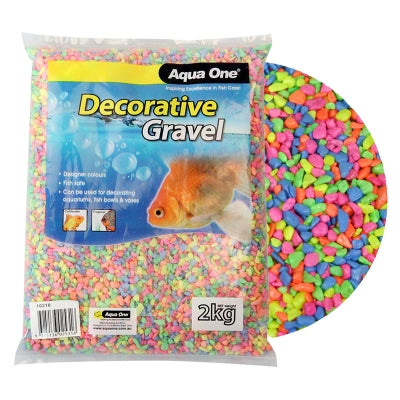 Aqua One Decorative Gravel 2kg - Assorted Colours image 0