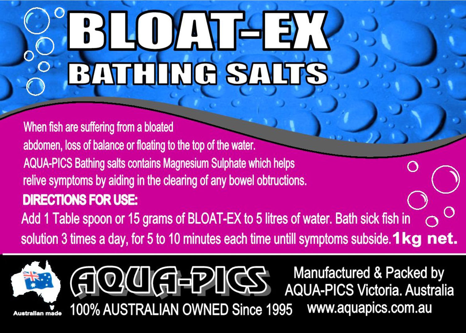 Aqua Pics Bloat Ex Bathing Salts - 250g image 2