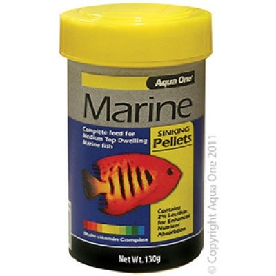 Aqua One Marine Sinking Pellets - 130g image 0