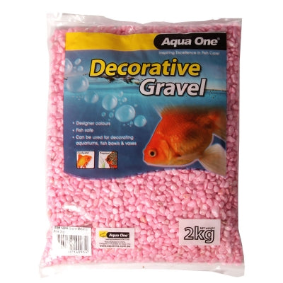 Aqua One Decorative Gravel 2kg Mixed Pink Purple 2mm